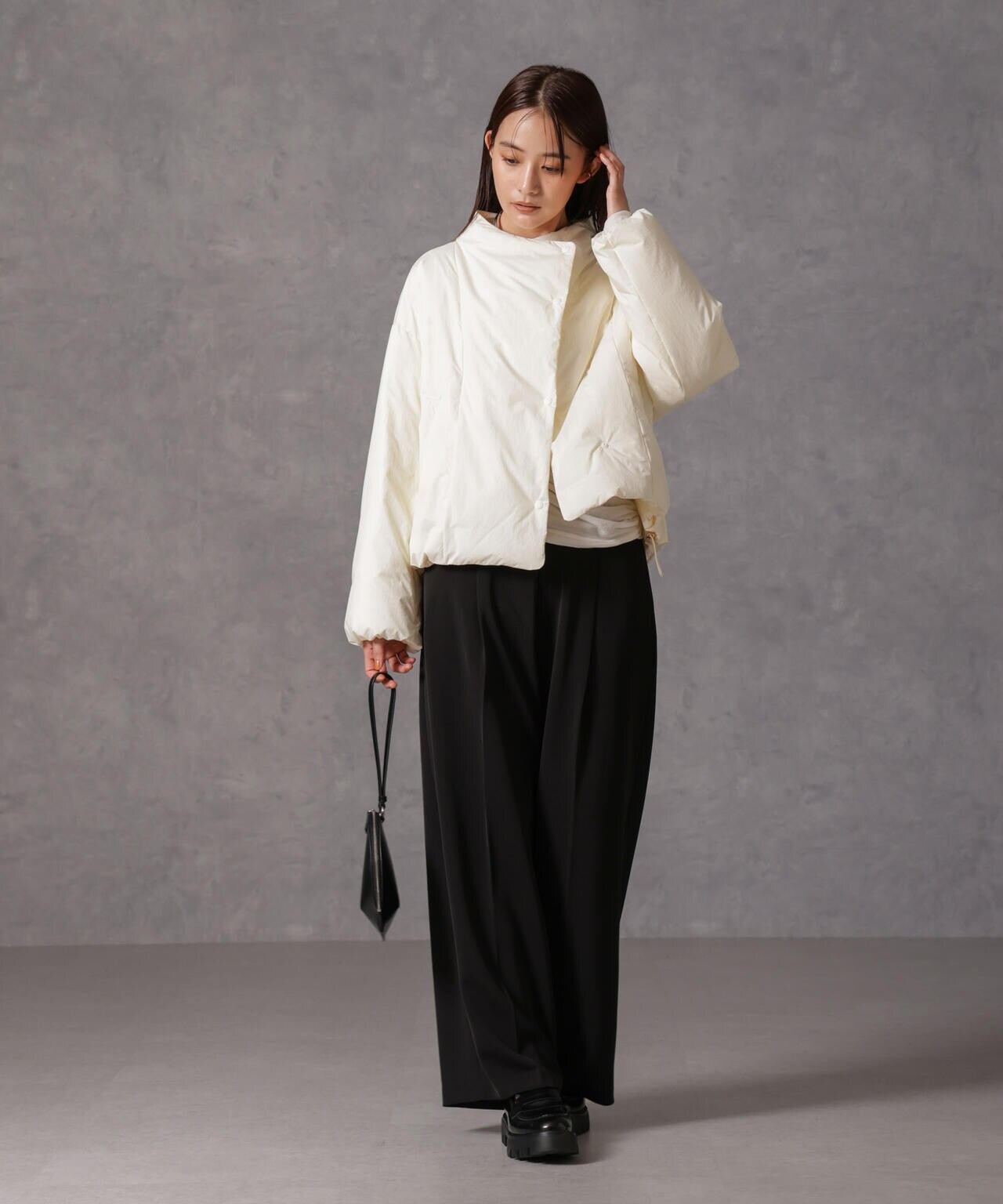 西川ダウン(R)」ハイネックショートジャケット | NANO universe（ナノ