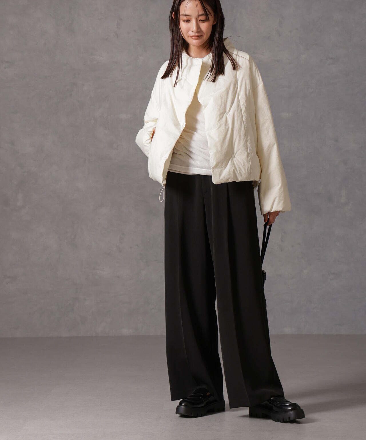 西川ダウン(R)」ハイネックショートジャケット | NANO universe（ナノ