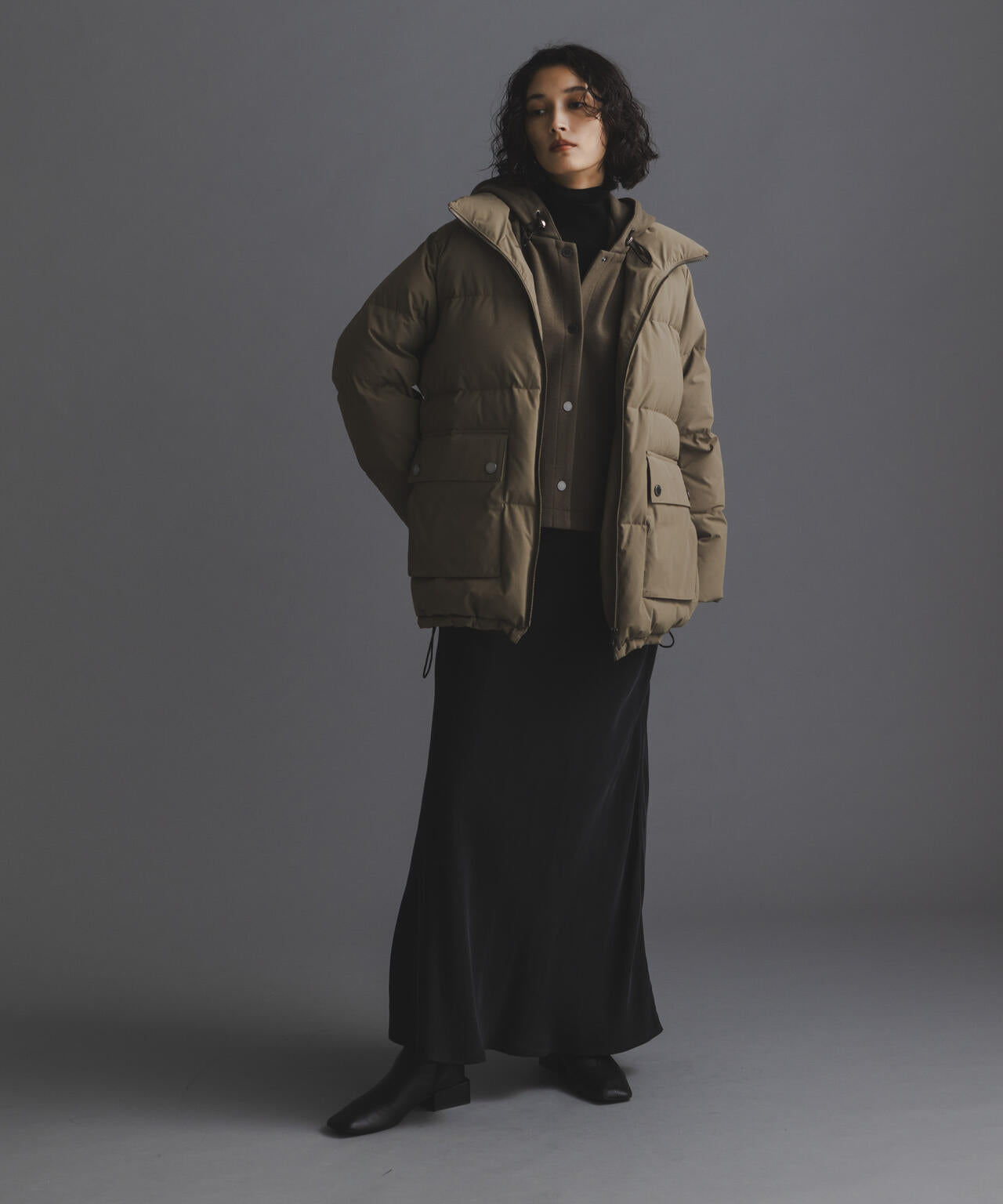 西川ダウン(R)」2WAY異素材フードダウン | NANO universe（ナノ