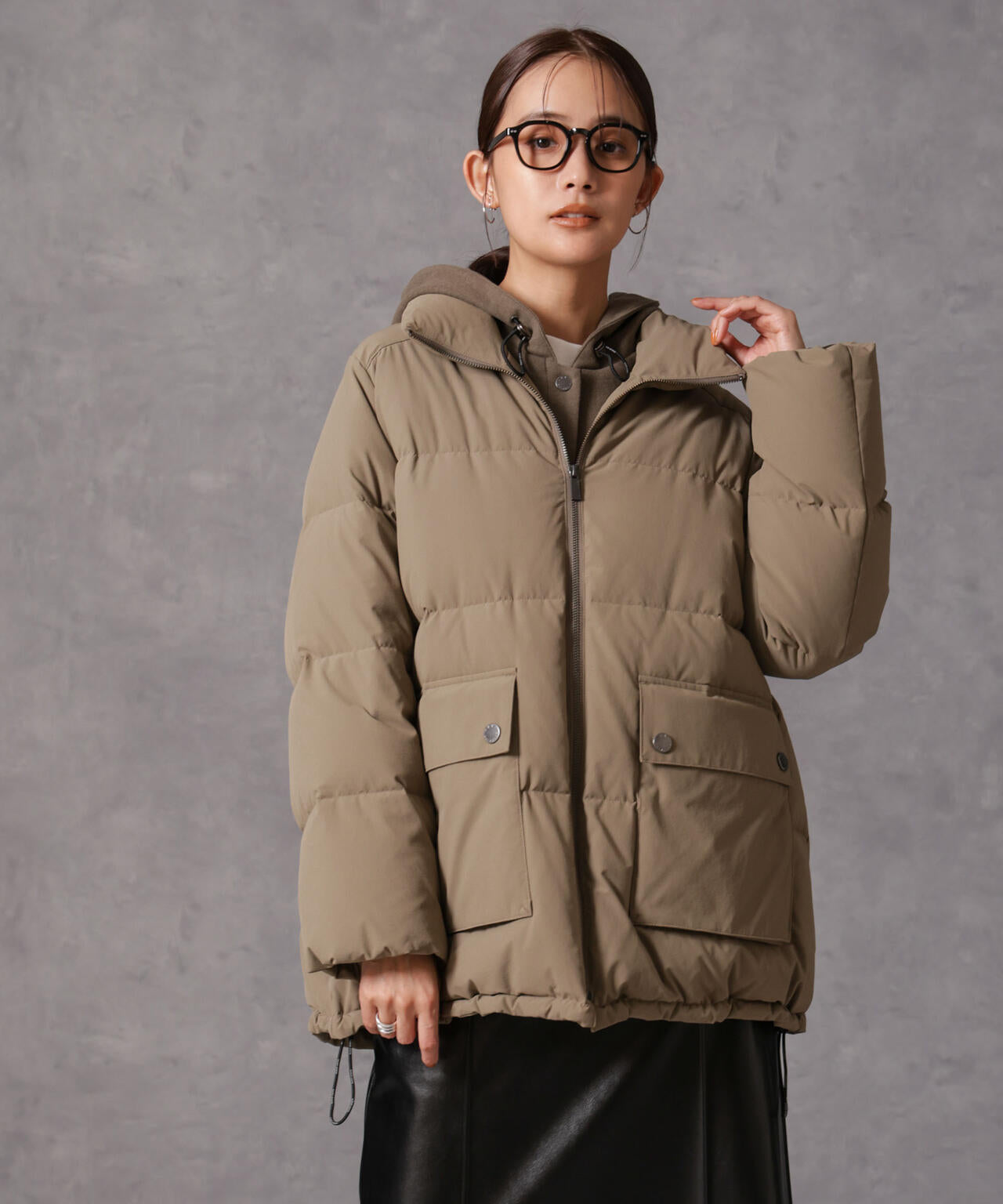 西川ダウン(R)」2WAY異素材フードダウン | NANO universe（ナノ