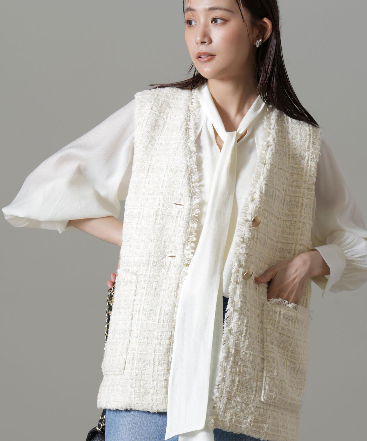 Vネックツイードジレ | NANO universe（ナノ・ユニバース） ｜【公式