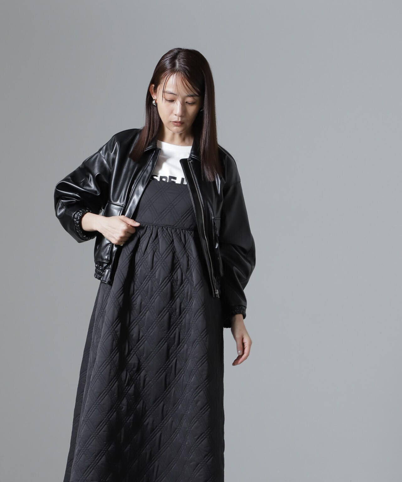 撥水キルティングキャミワンピース | NANO universe（ナノ・ユニバース