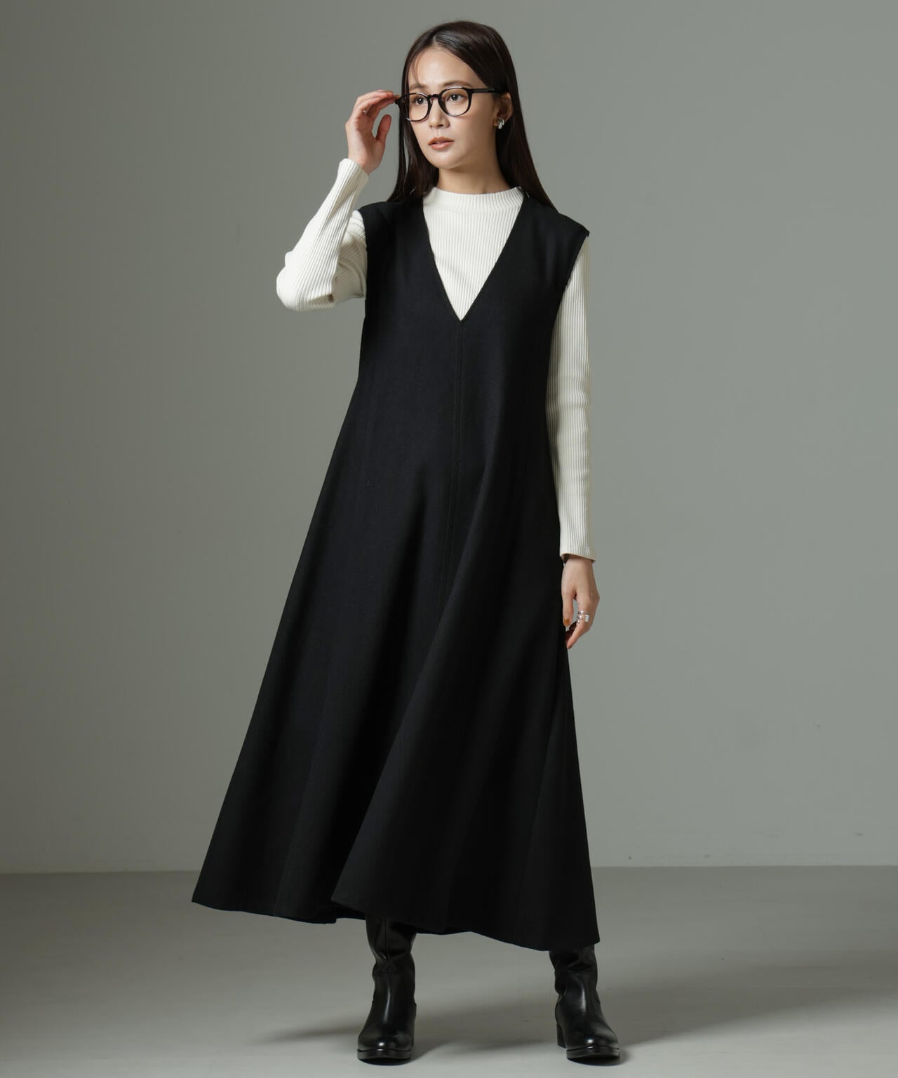 Vネック ジャンパースカート Vネックジャンパースカート | NANO universe（ナノ・ユニバース