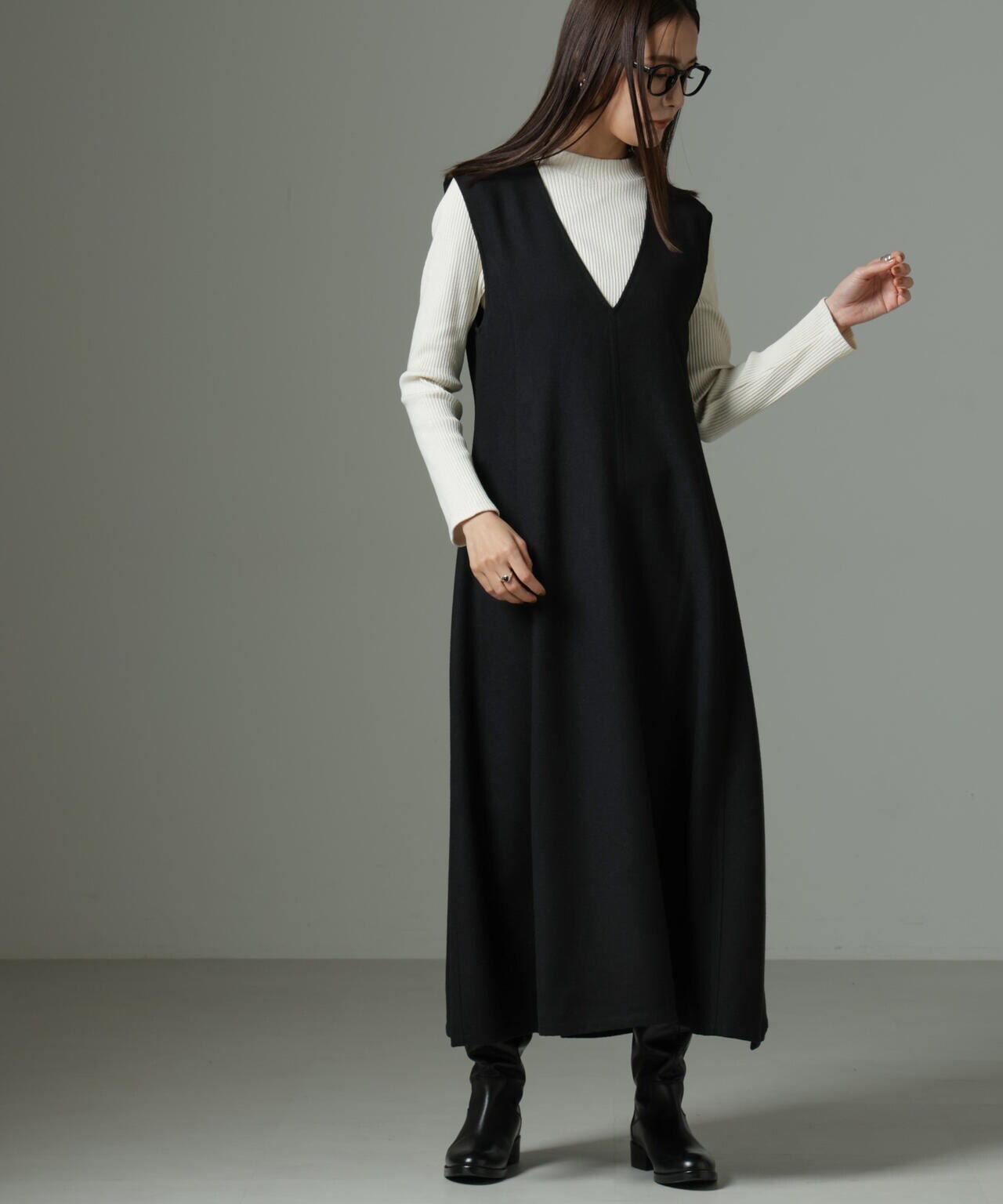 Vネックジャンパースカート | NANO universe（ナノ・ユニバース