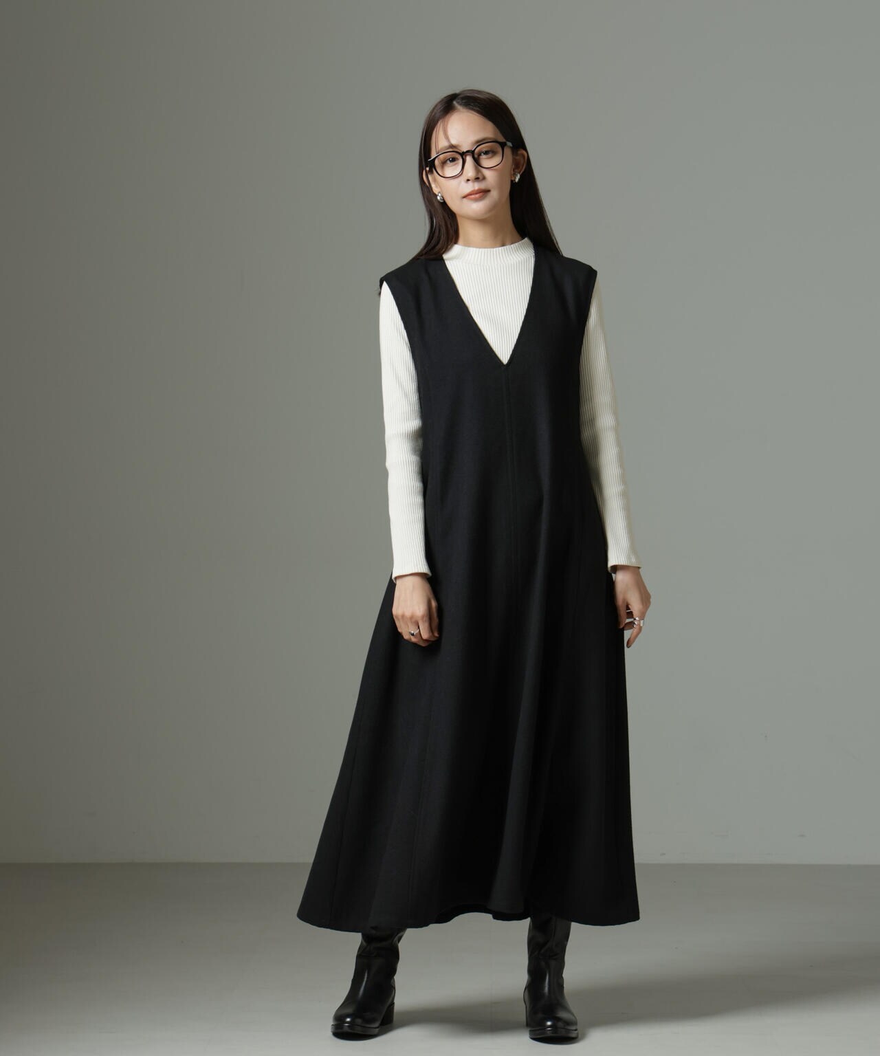 Vネックジャンパースカート | NANO universe（ナノ・ユニバース