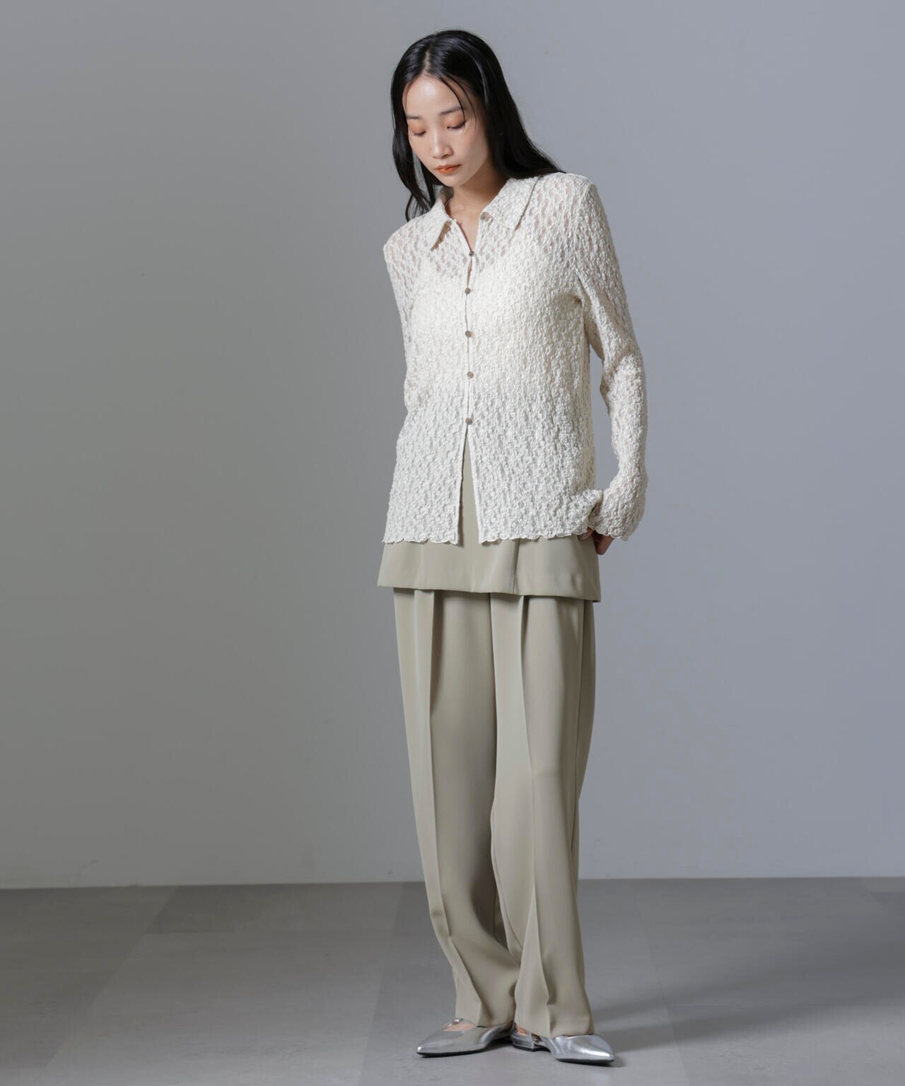 シュリンクレースシャツ | NANO universe（ナノ・ユニバース