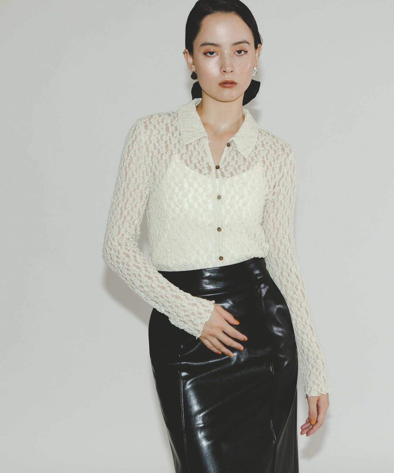 シュリンクレースシャツ | NANO universe（ナノ・ユニバース