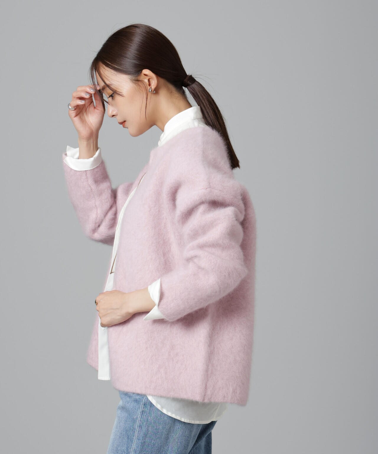 ウォッシャブルフォックス リバーニットジャケット　NANO universe ウォッシャブル フォックス リバー ニット ジャケット