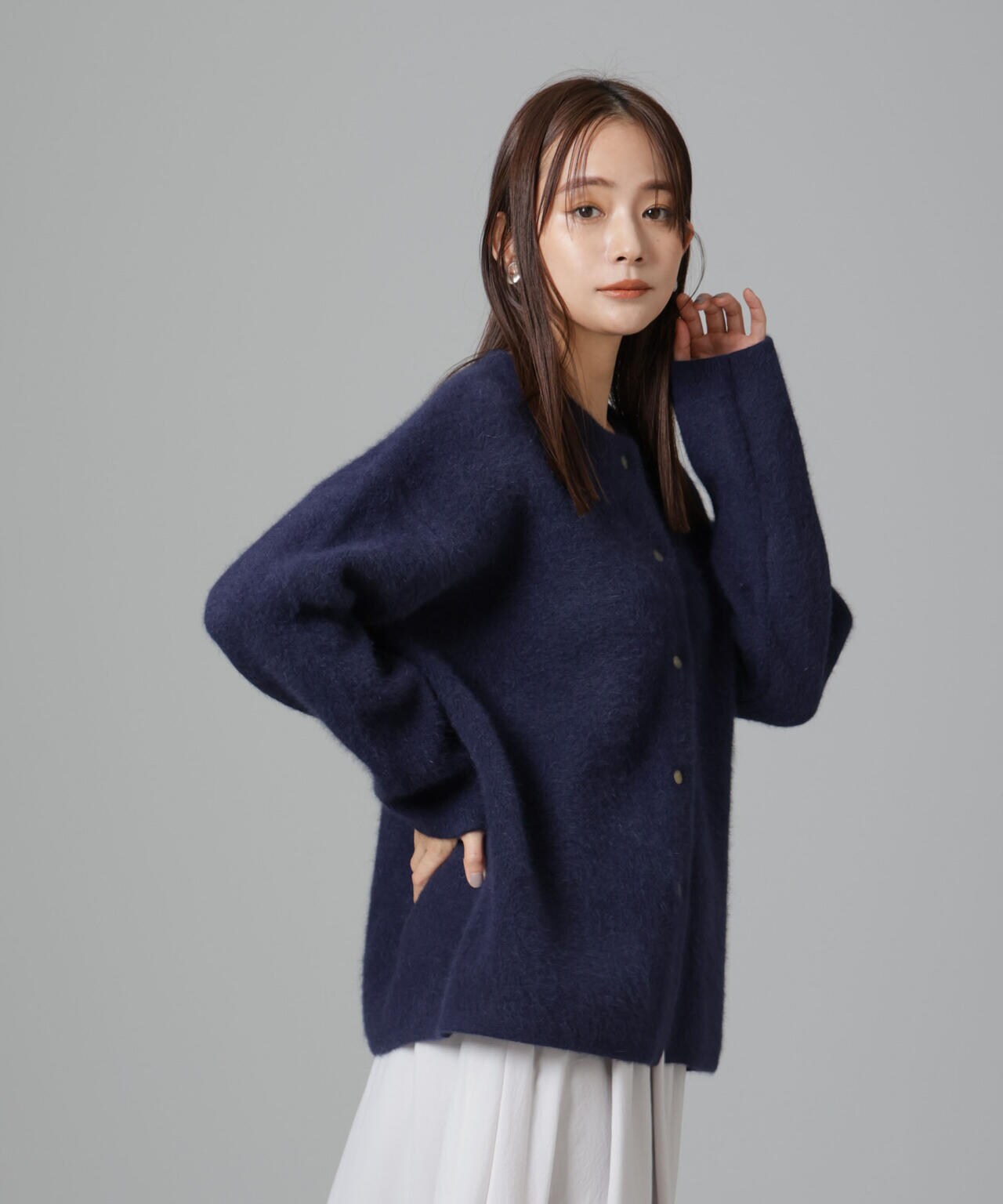 ウォッシャブルフォックス リバーニットジャケット　NANO universe ウォッシャブル フォックス リバー ニット ジャケット