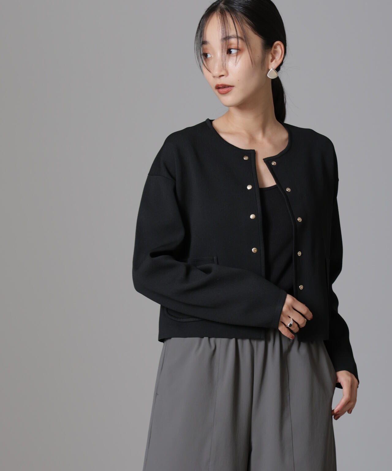 nano・universe ノーカラージャケット タイトスカート セットアップ