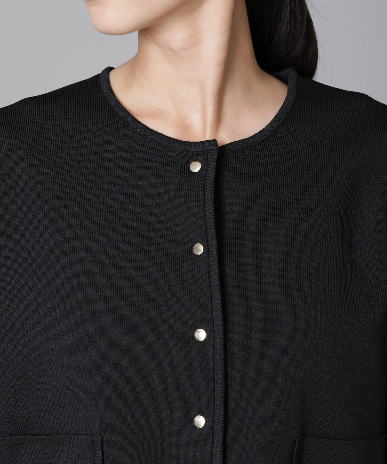 ノーカラーニットジャケット (セットアップ可) | NANO universe（ナノ