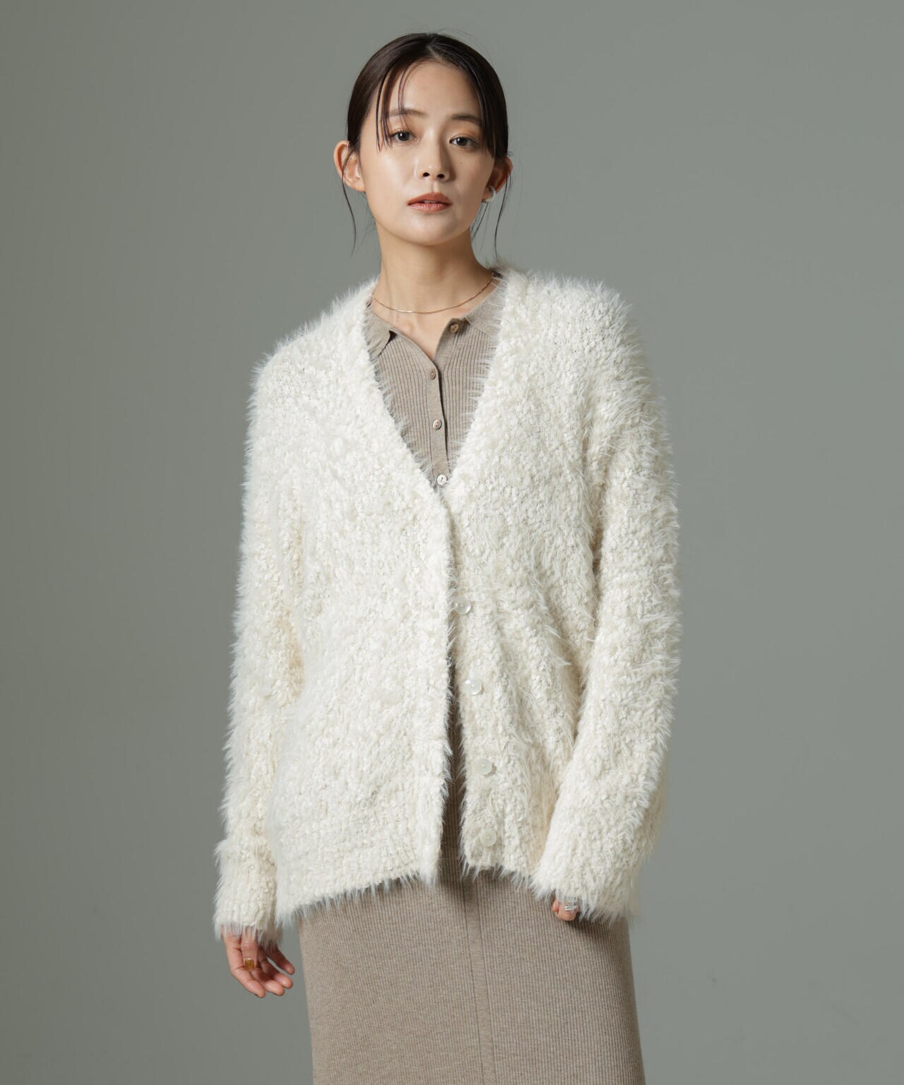 ファンシーシャギーカーディガン | NANO universe（ナノ・ユニバース