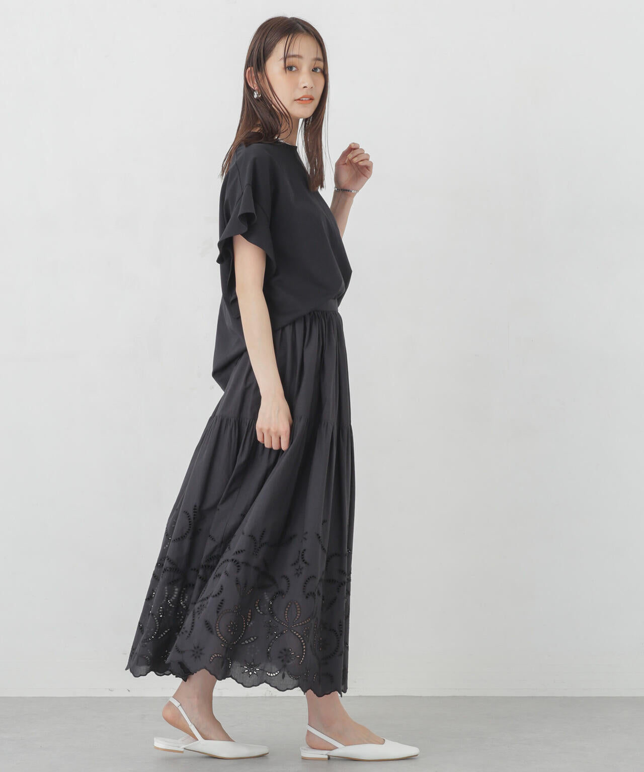 Polygiene フレアスリーブカットトップス