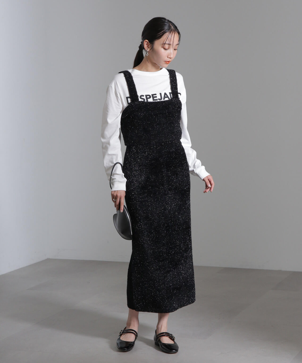 the toe ラメ　シャギースカート　ブラック　ニットスカート the toe ラメ シャギースカート ブラック ニットスカート