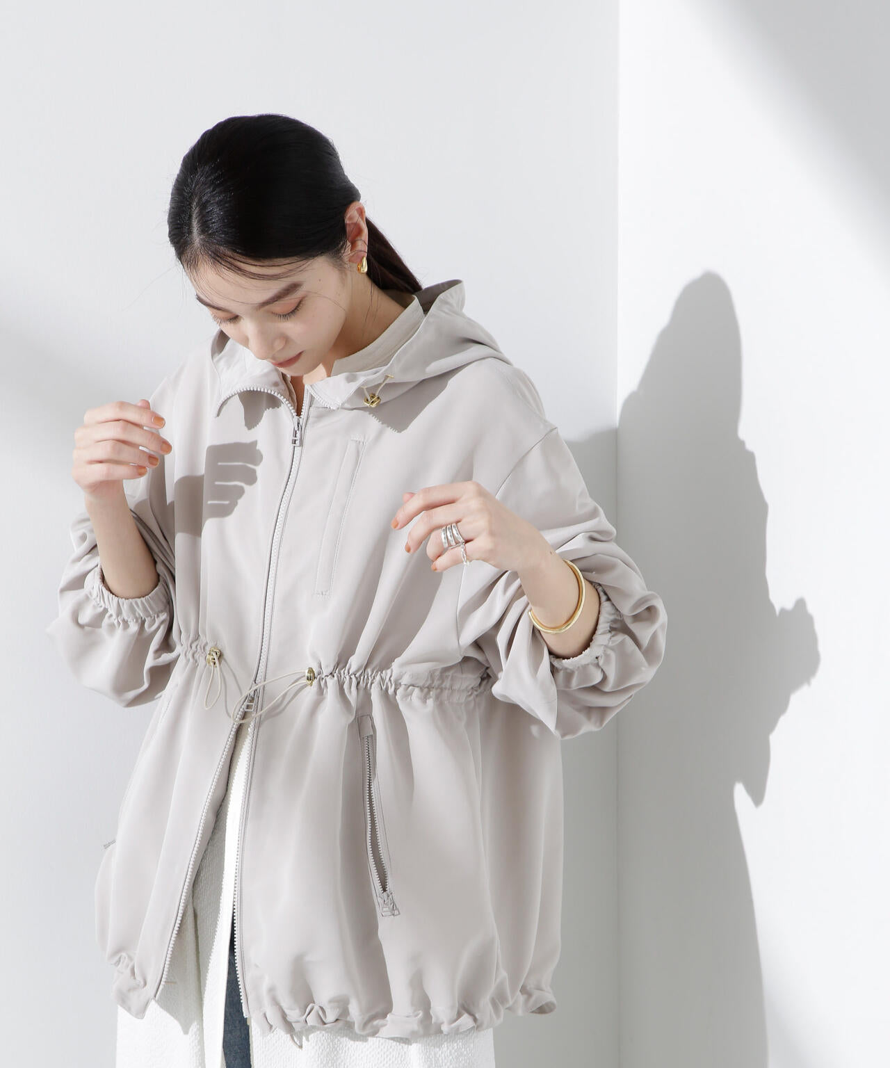 グログランフードブルゾン 撥水グログランフードブルゾン | NANO universe（ナノ