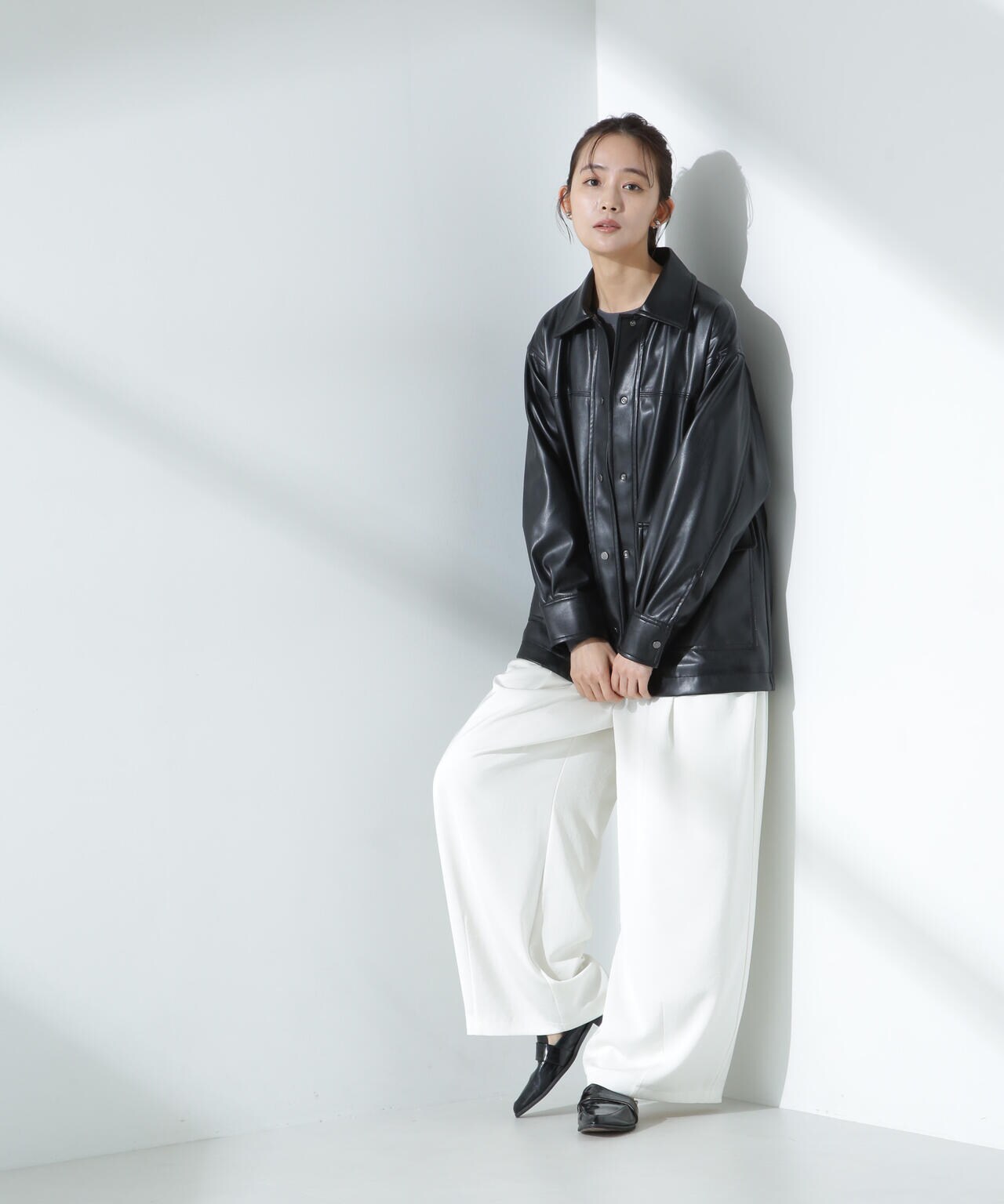 フェイクレザーシャツジャケット | NANO universe（ナノ・ユニバース