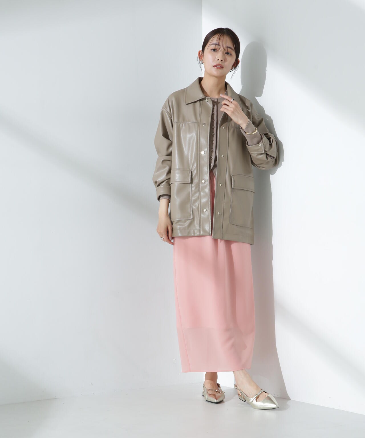 フェイクレザーシャツジャケット | NANO universe（ナノ・ユニバース