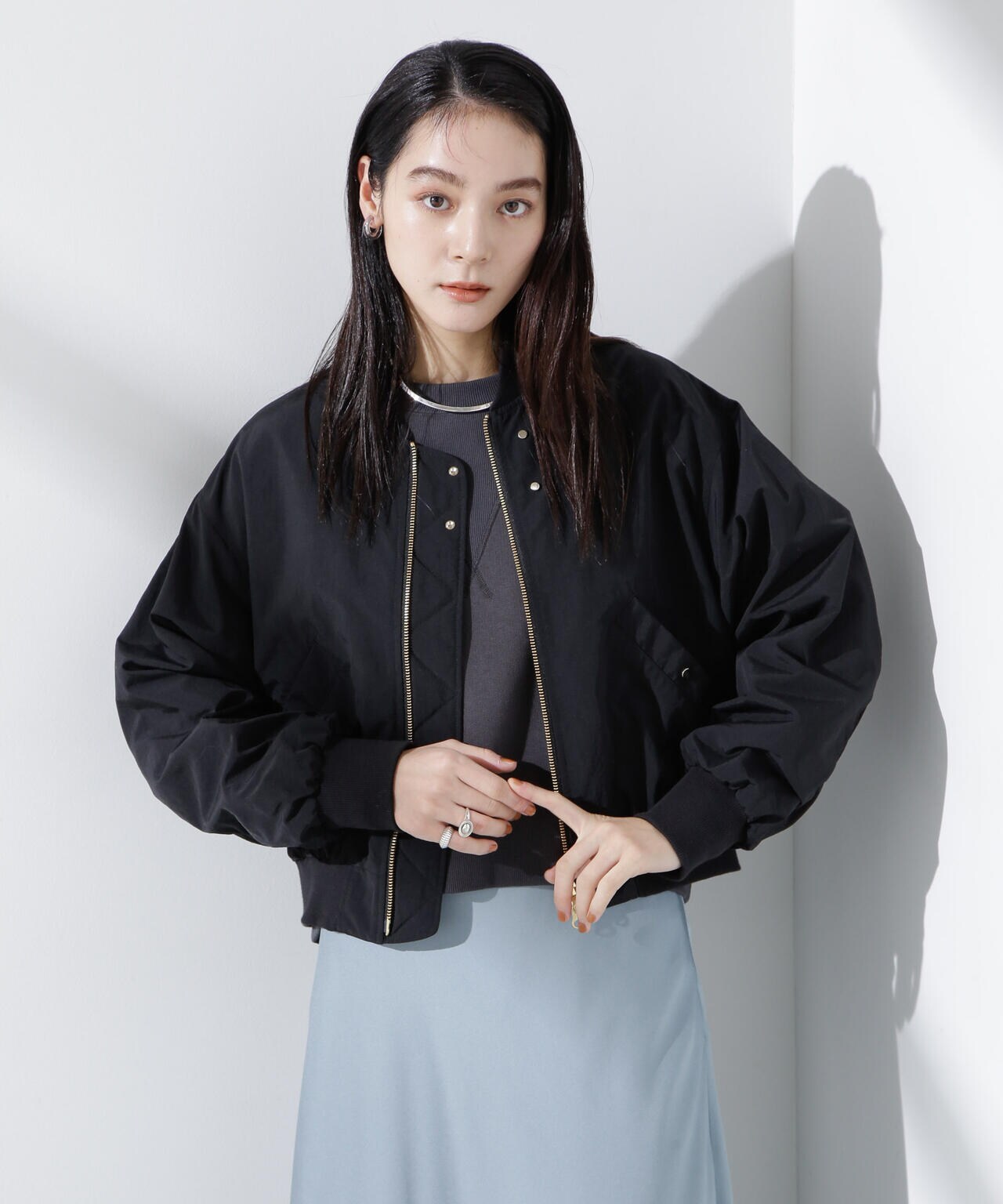 nano universe ナノユニバース ナイロンリブブルゾン 撥水ナイロンリブブルゾン | NANO universe（ナノ・ユニバース