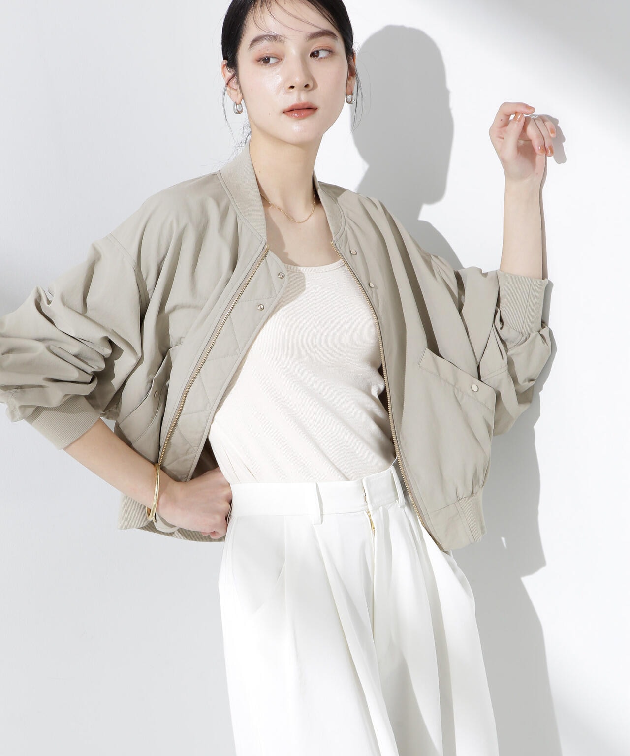 nano universe ナノユニバース ナイロンリブブルゾン 撥水ナイロンリブブルゾン | NANO universe（ナノ・ユニバース