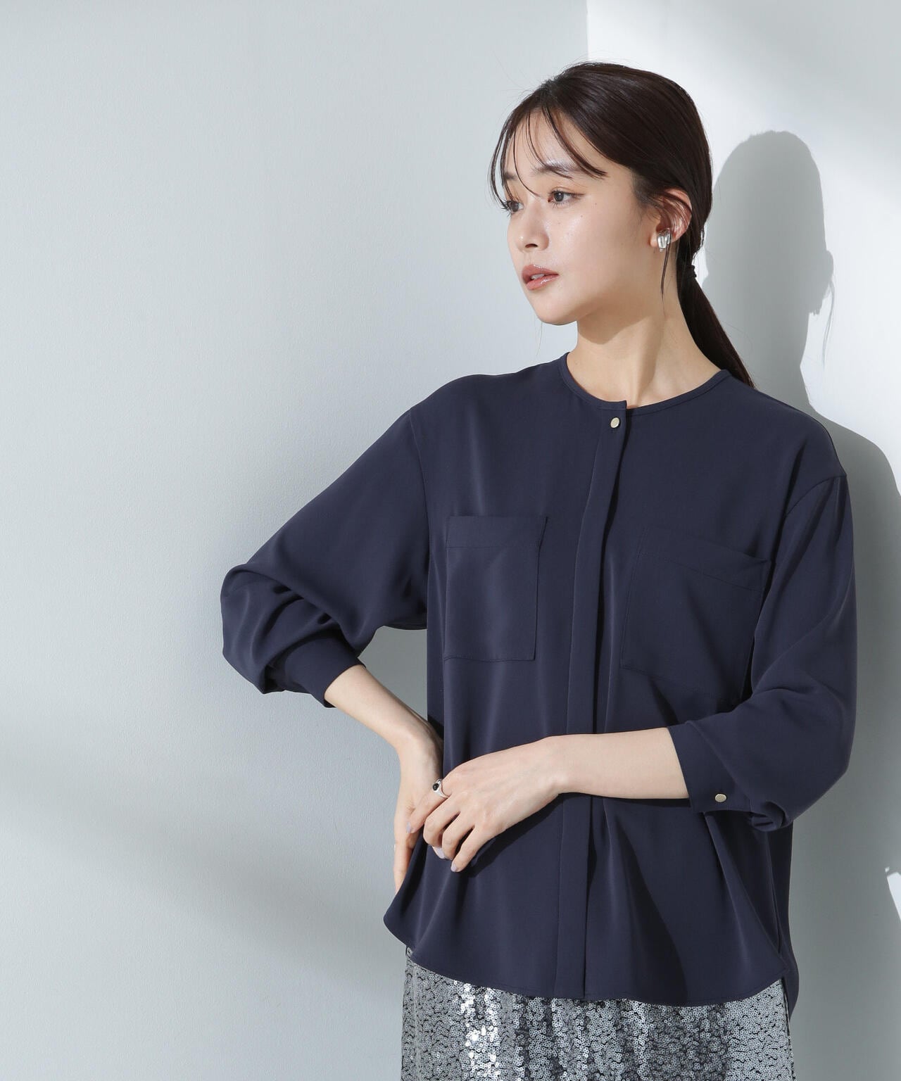 Wポケットブラウス | NANO universe（ナノ・ユニバース