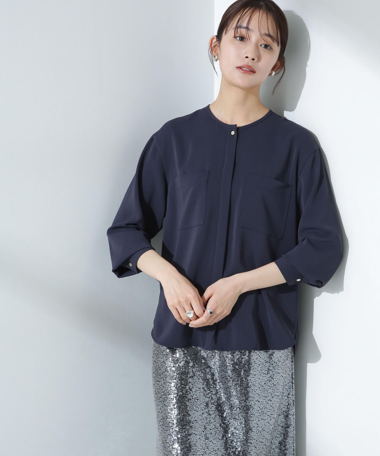 【美品】bow.a ボウエー 水際ナミナミブラウス ブラック 美品】完売交渉可❢bow.a ボウエー 水際ナミナミブラウス