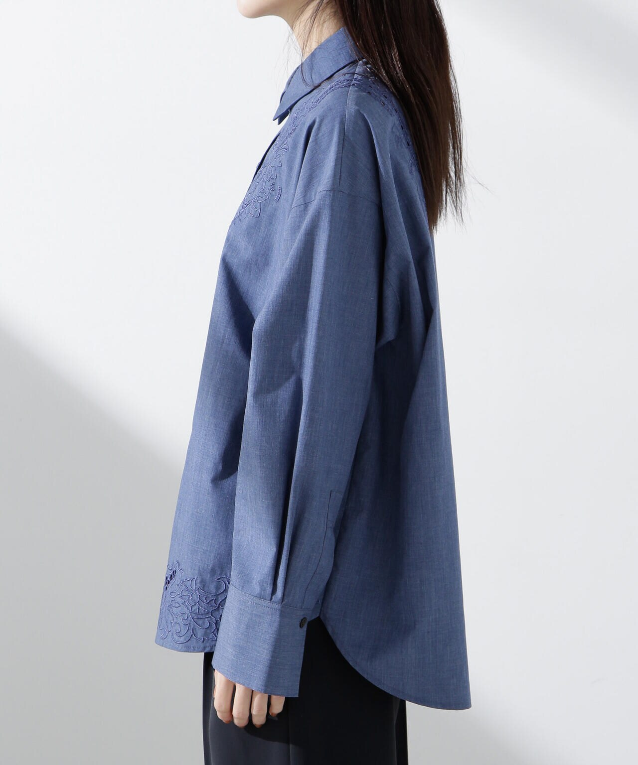 カットワークレースオーバーサイズシャツ | NANO universe（ナノ