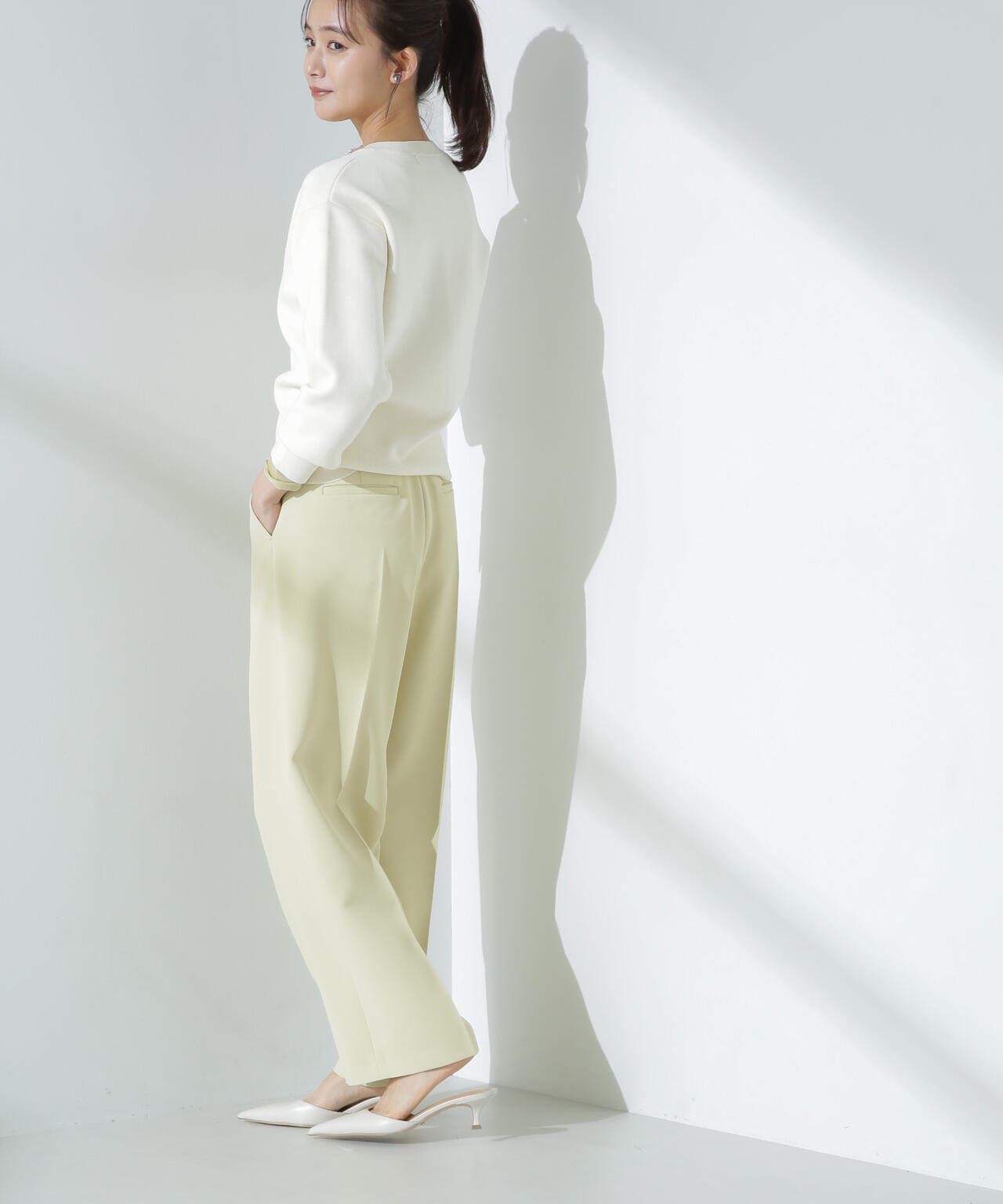 ダブルジャガードクルーネックニットカーディガン