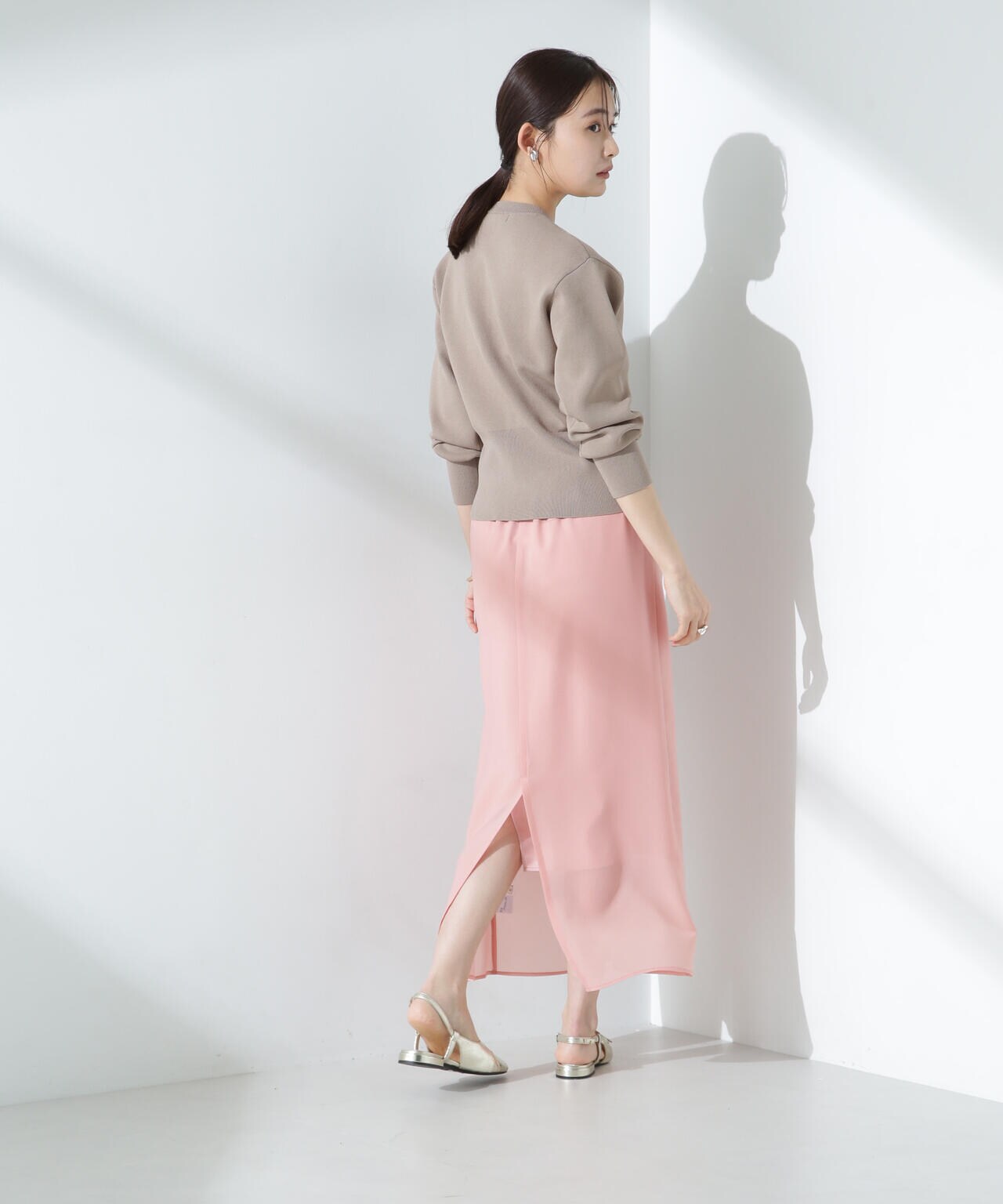 ダブルジャガードクルーネックニットカーディガン