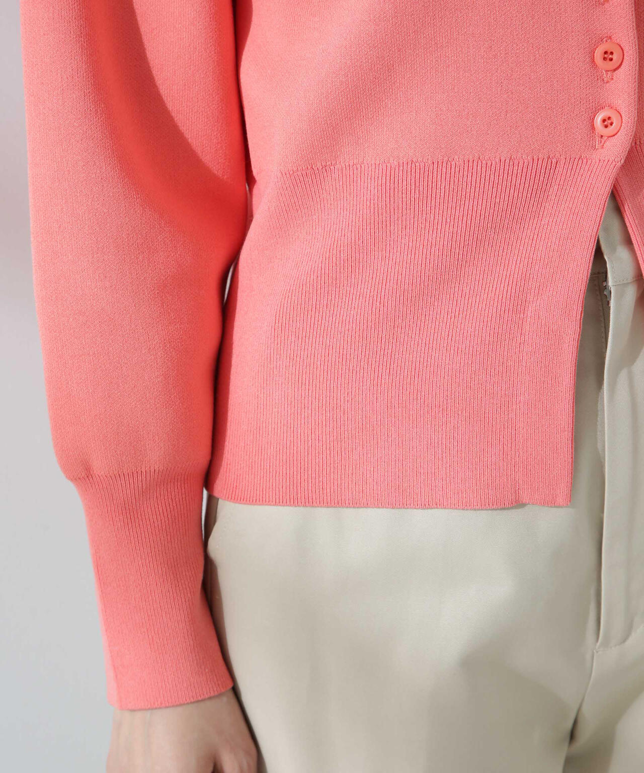 ダブルジャガードクルーネックニットカーディガン