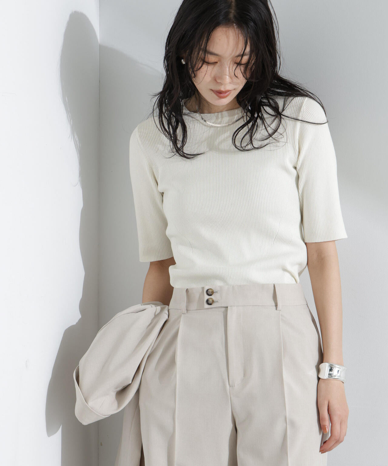 ナゴンスタンス　リブニット nagonstans｜ナゴンスタンスのニット通販｜ELLE SHOP (エル