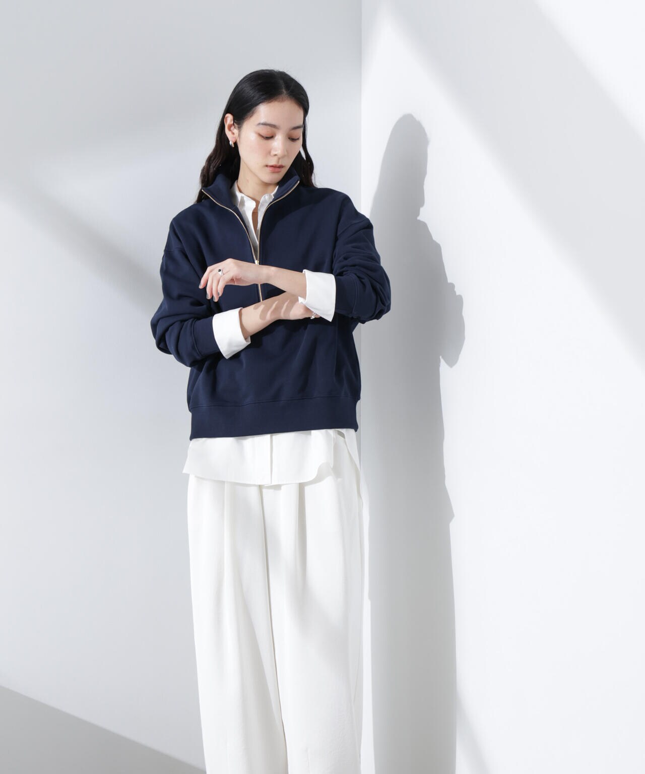 ハーフジップスウェットトップス | NANO universe（ナノ・ユニバース