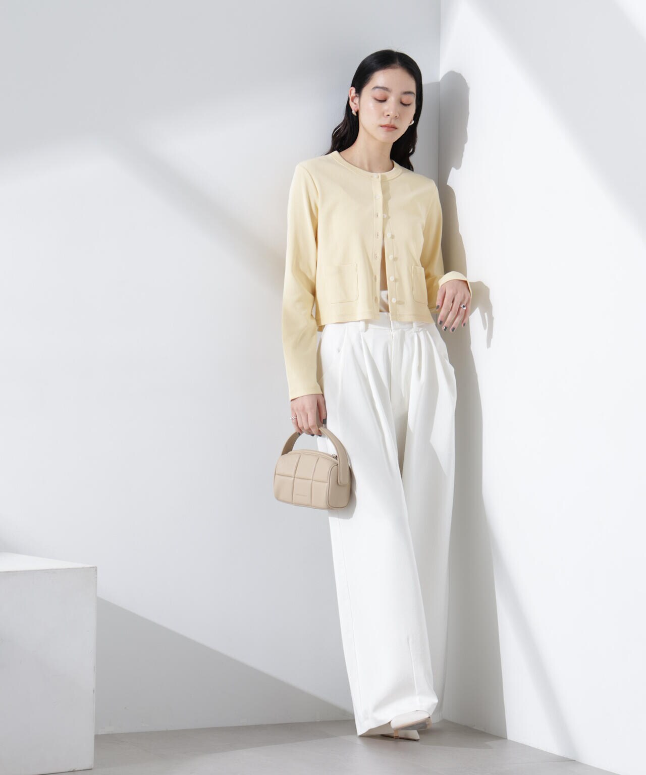 強撚コットンコンパクトカーディガン