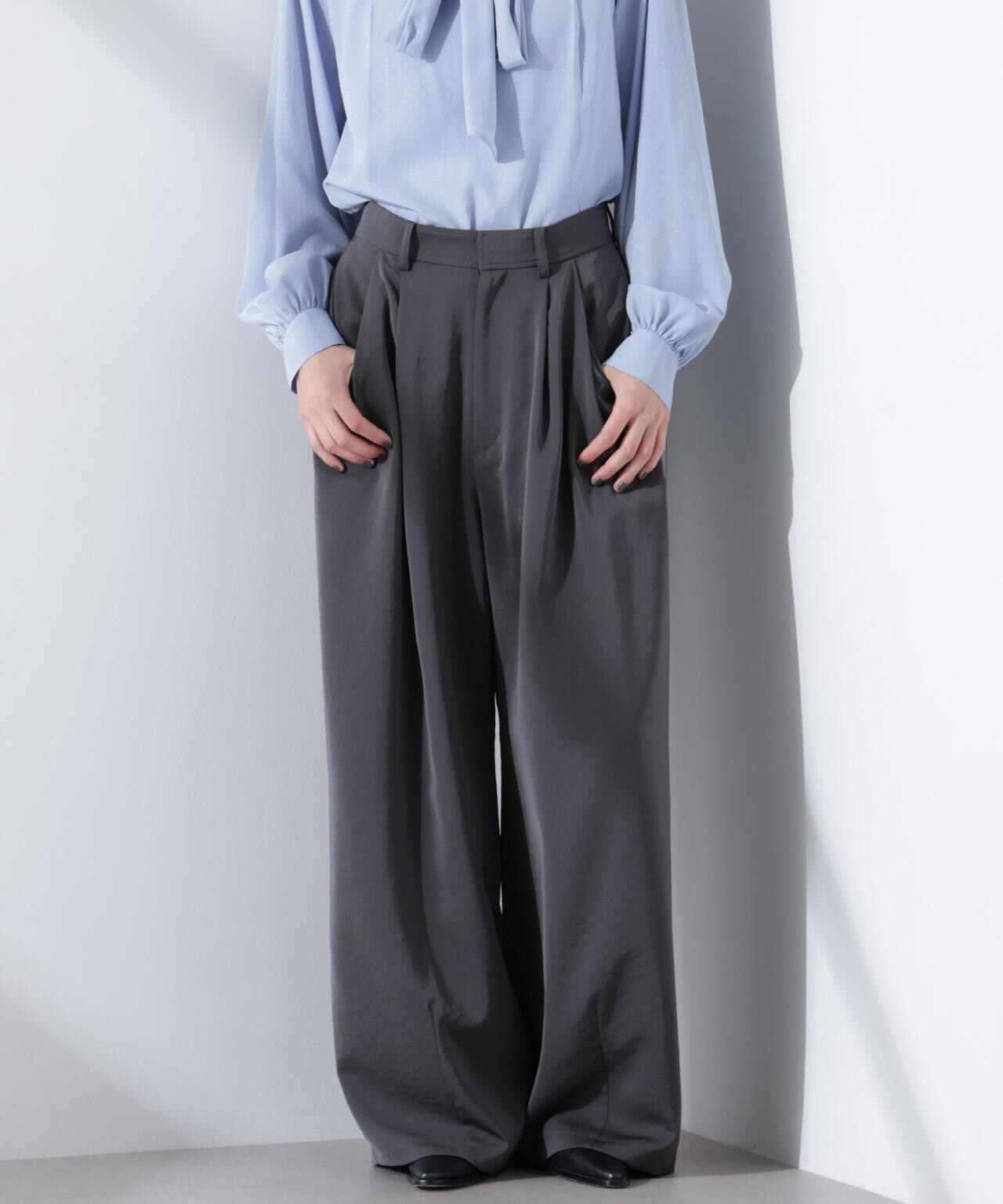 なが ダルサテンカーブタックパンツ | NANO universe（ナノ