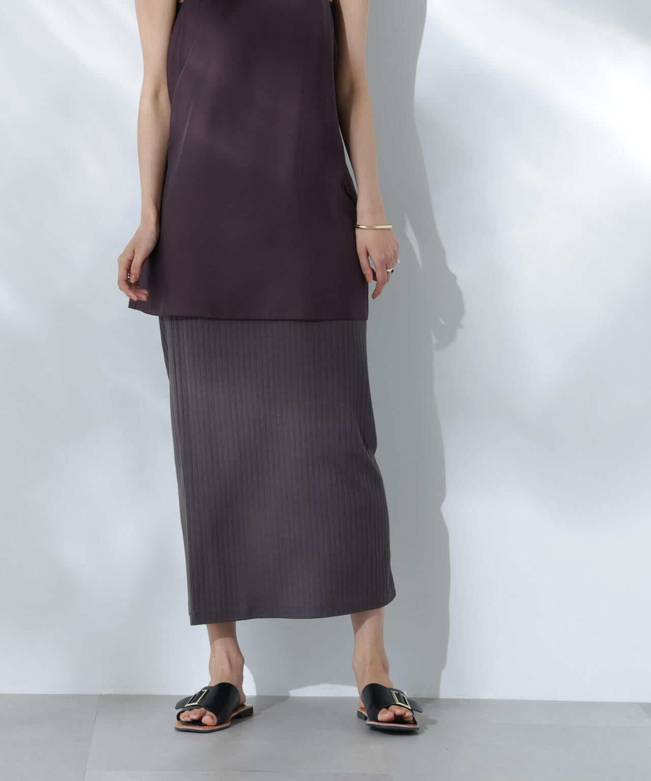 Anti Soaked(R) 汗染み防止リブタイトスカート（セットアップ可）