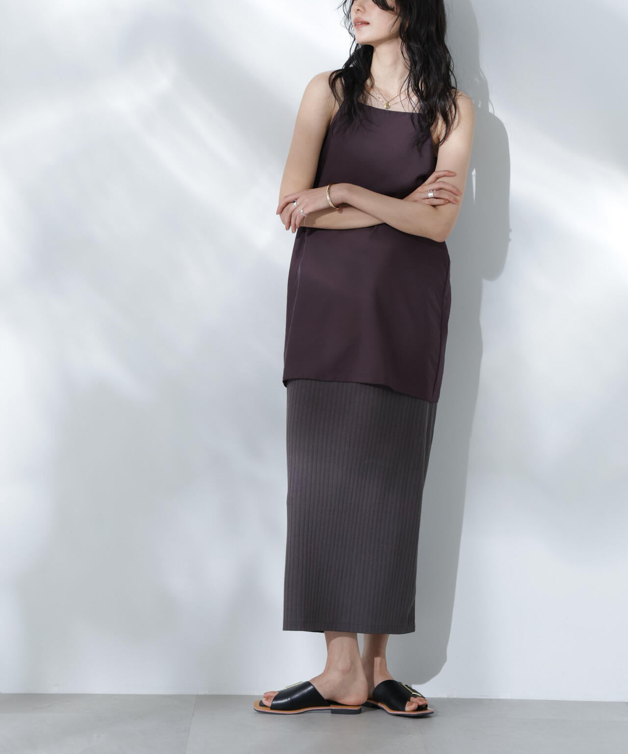 Anti Soaked(R) 汗染み防止リブタイトスカート（セットアップ可）