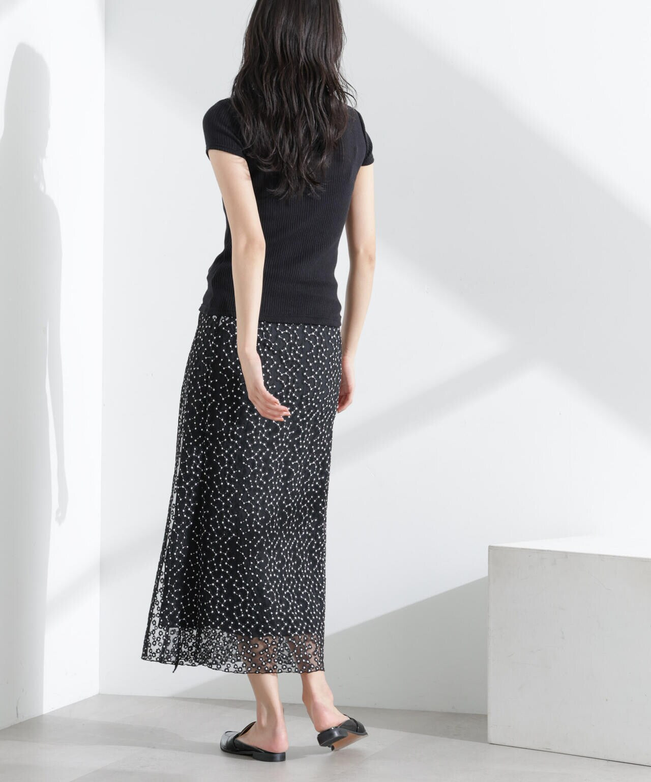 【新品】nano universe golf　スカート グレー　トップス黒 nano universe GOLF / プリーツ 台形 スカート