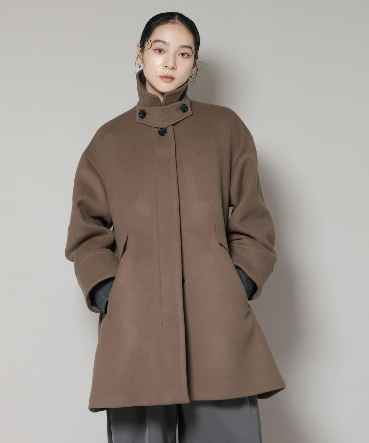 WooLoop Aラインステンカラーミドルコート | NANO universe（ナノ