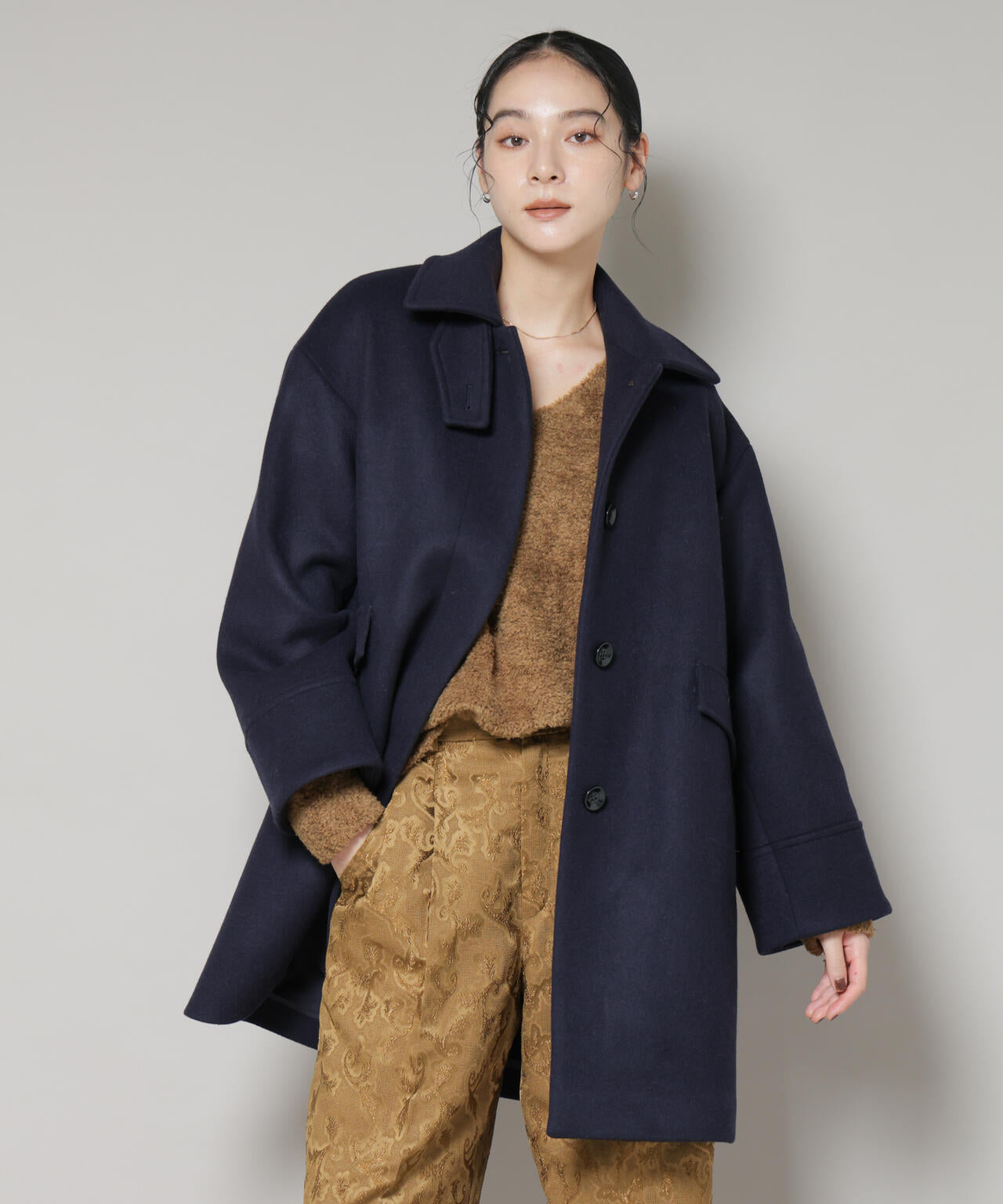 WooLoop Aラインステンカラーミドルコート | NANO universe（ナノ