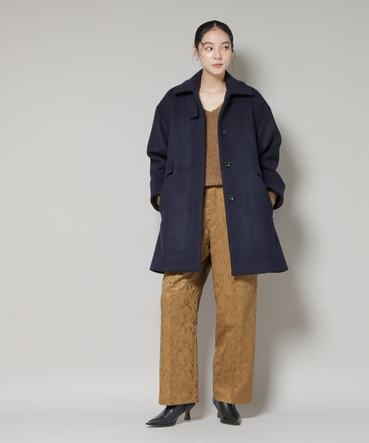 WooLoop Aラインステンカラーミドルコート | NANO universe（ナノ