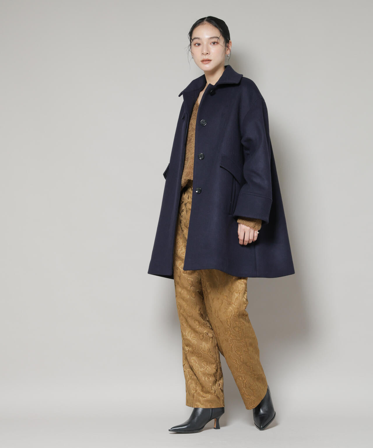 WooLoop Aラインステンカラーミドルコート | NANO universe（ナノ