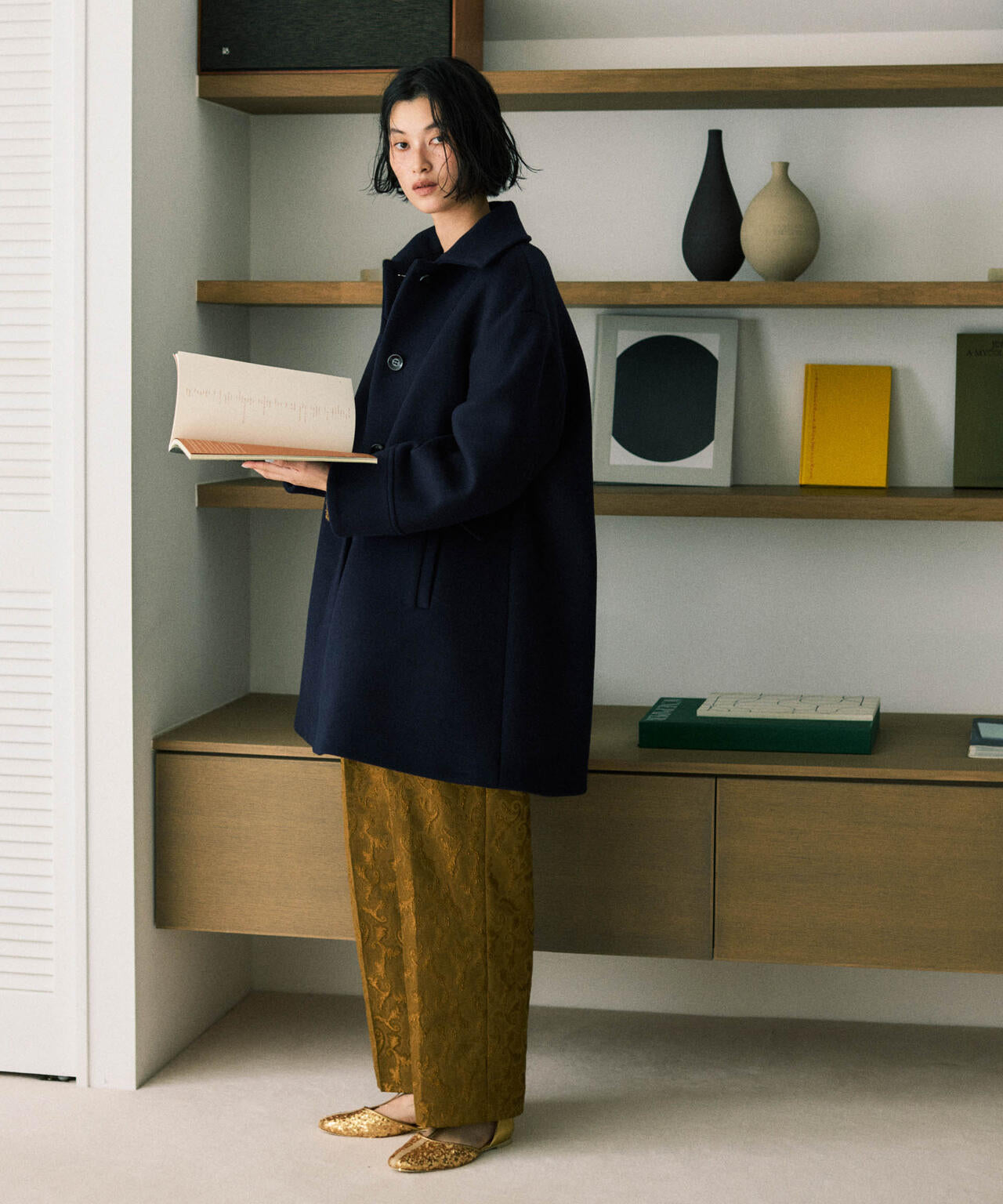 試着のみ】ナノユニバース トレンチコート ネイビー メンズ Lサイズ