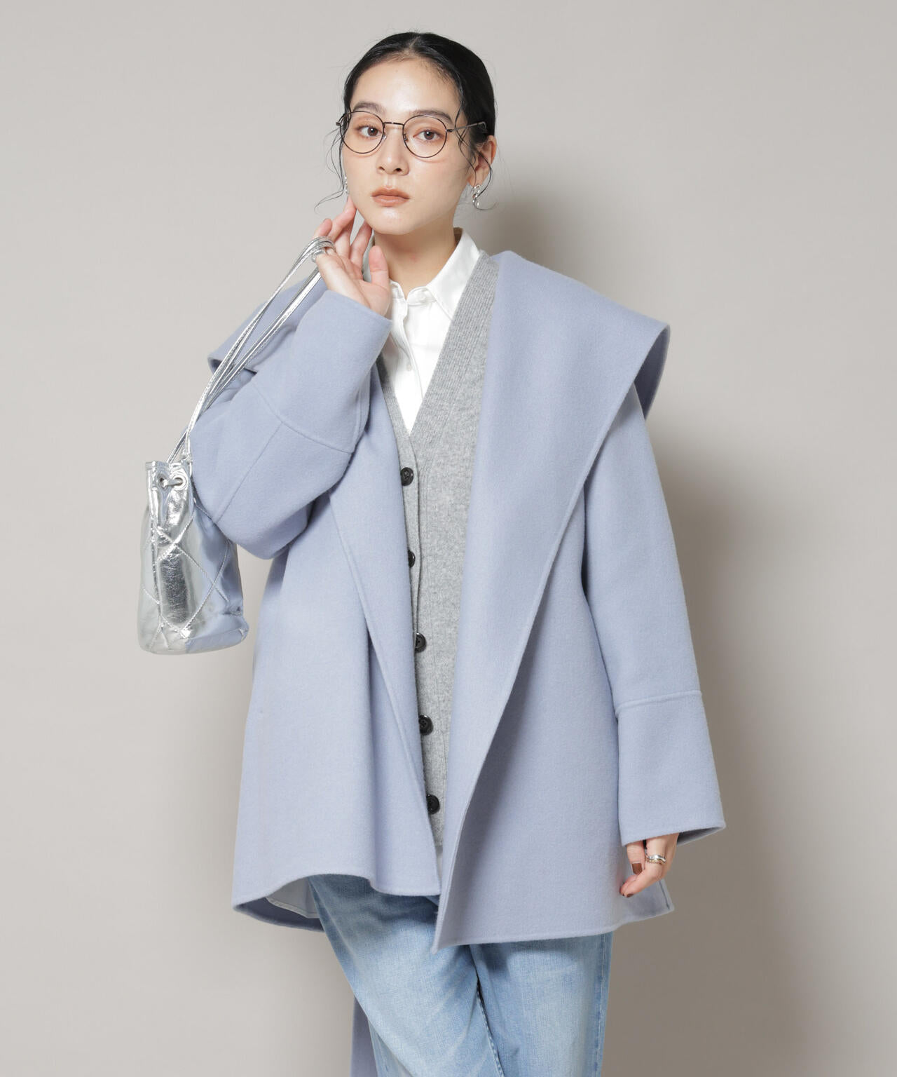 極美品✨NANO universe ウールシープモッサダッフルコート カーキ S 極美品✨NANO universe ウールシープモッサダッフルコート