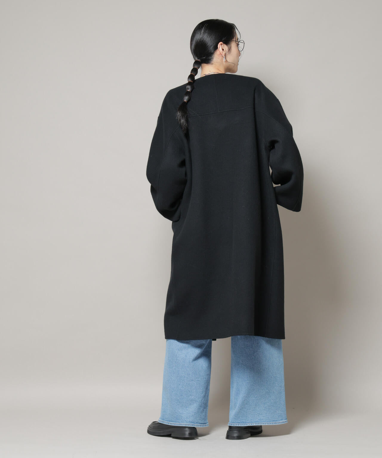 SUPER110blend リバーノーカラーロングコート | NANO universe（ナノ