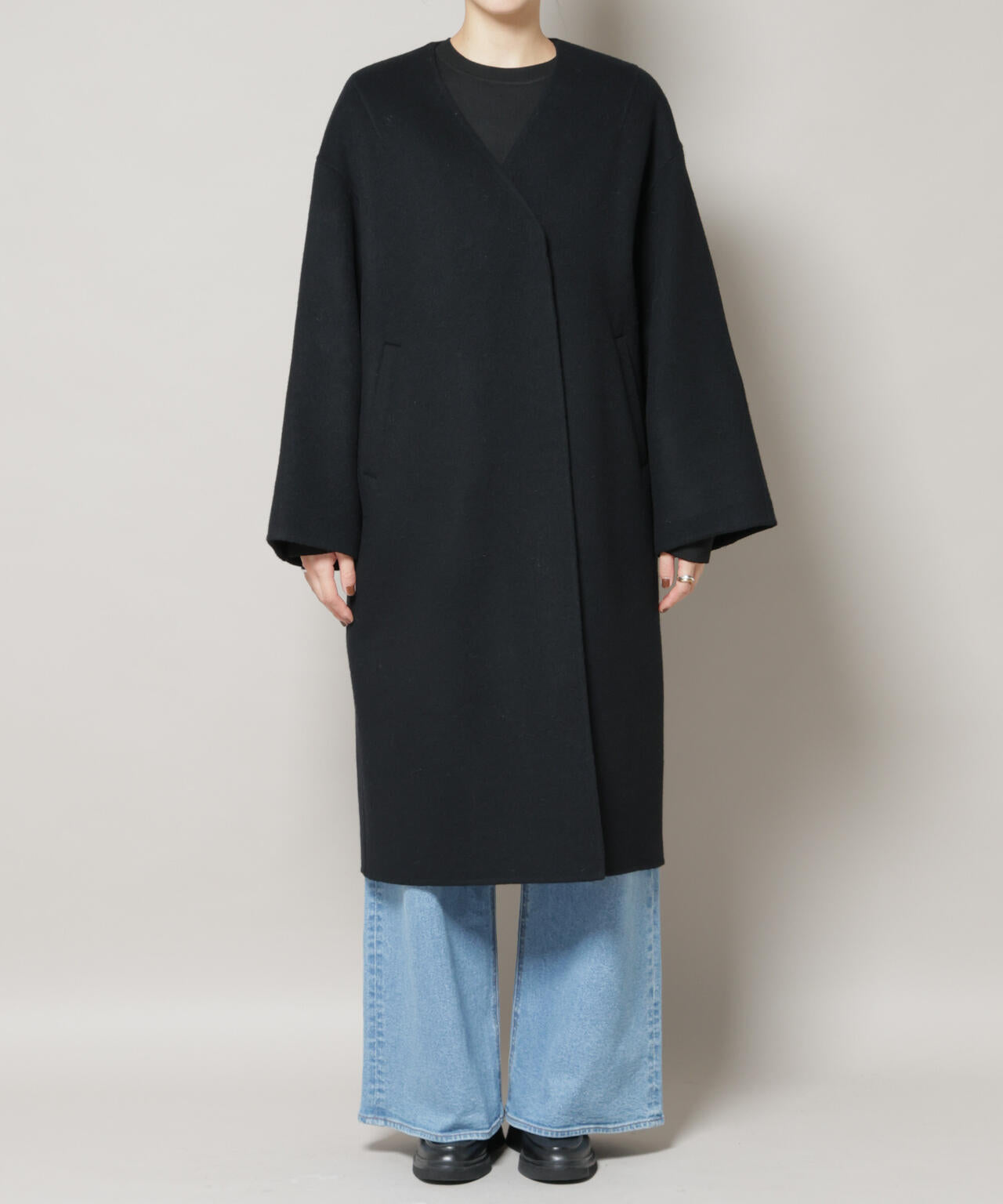 SUPER110blend リバーノーカラーロングコート | NANO universe（ナノ
