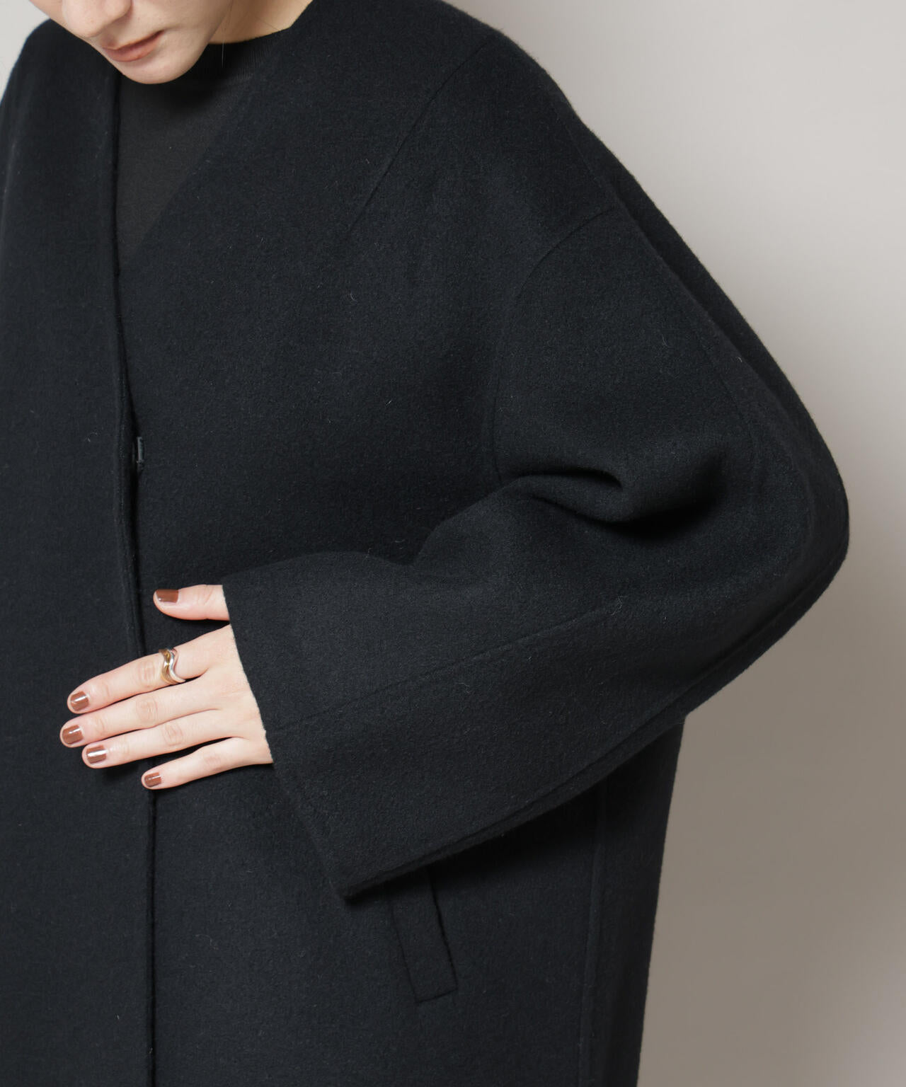 SUPER110blend リバーノーカラーロングコート | NANO universe（ナノ