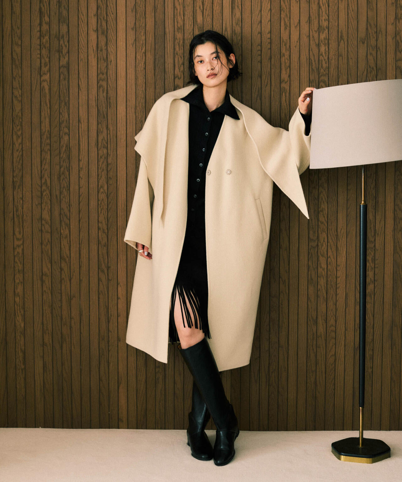 SUPER110blend リバーノーカラーロングコート | NANO universe（ナノ