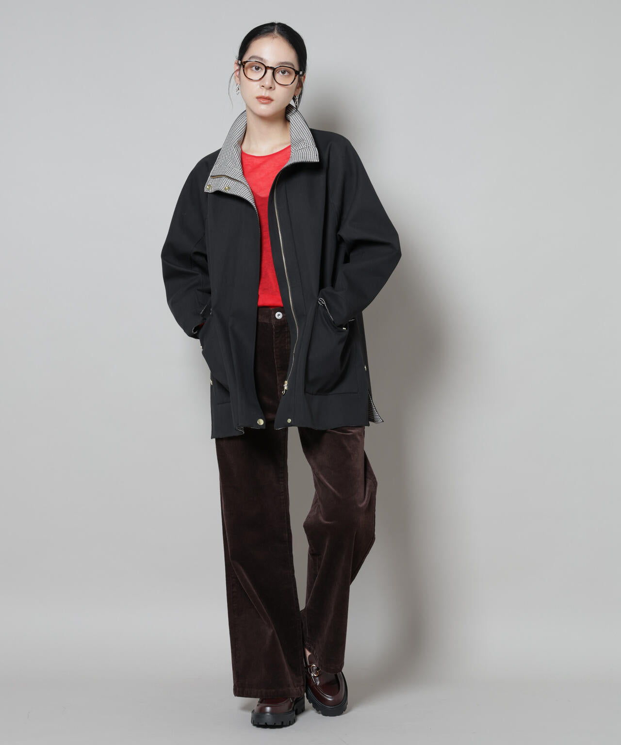 リバーチェックコンビコート