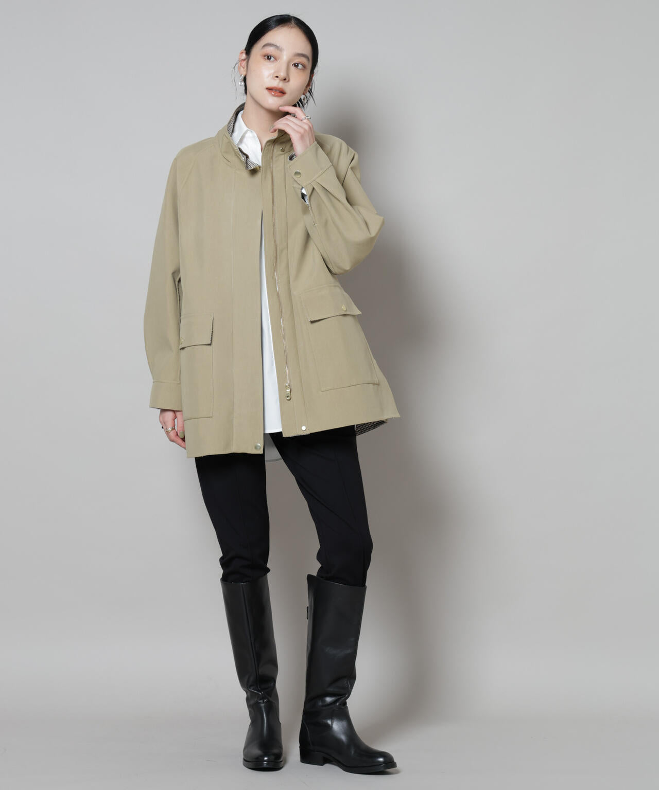 リバーチェックコンビコート