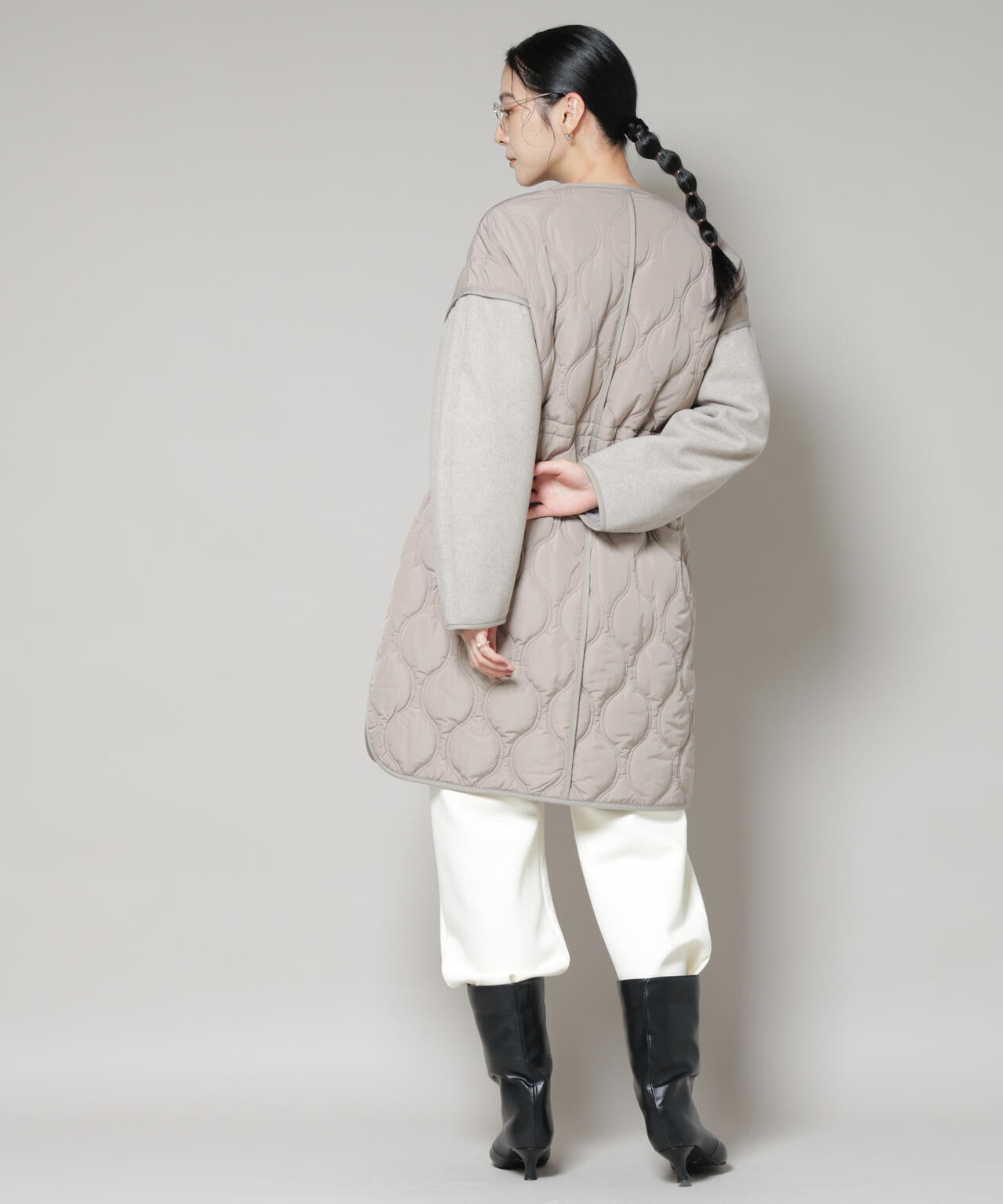 異素材コンビキルティングノーカラーコート | NANO universe（ナノ