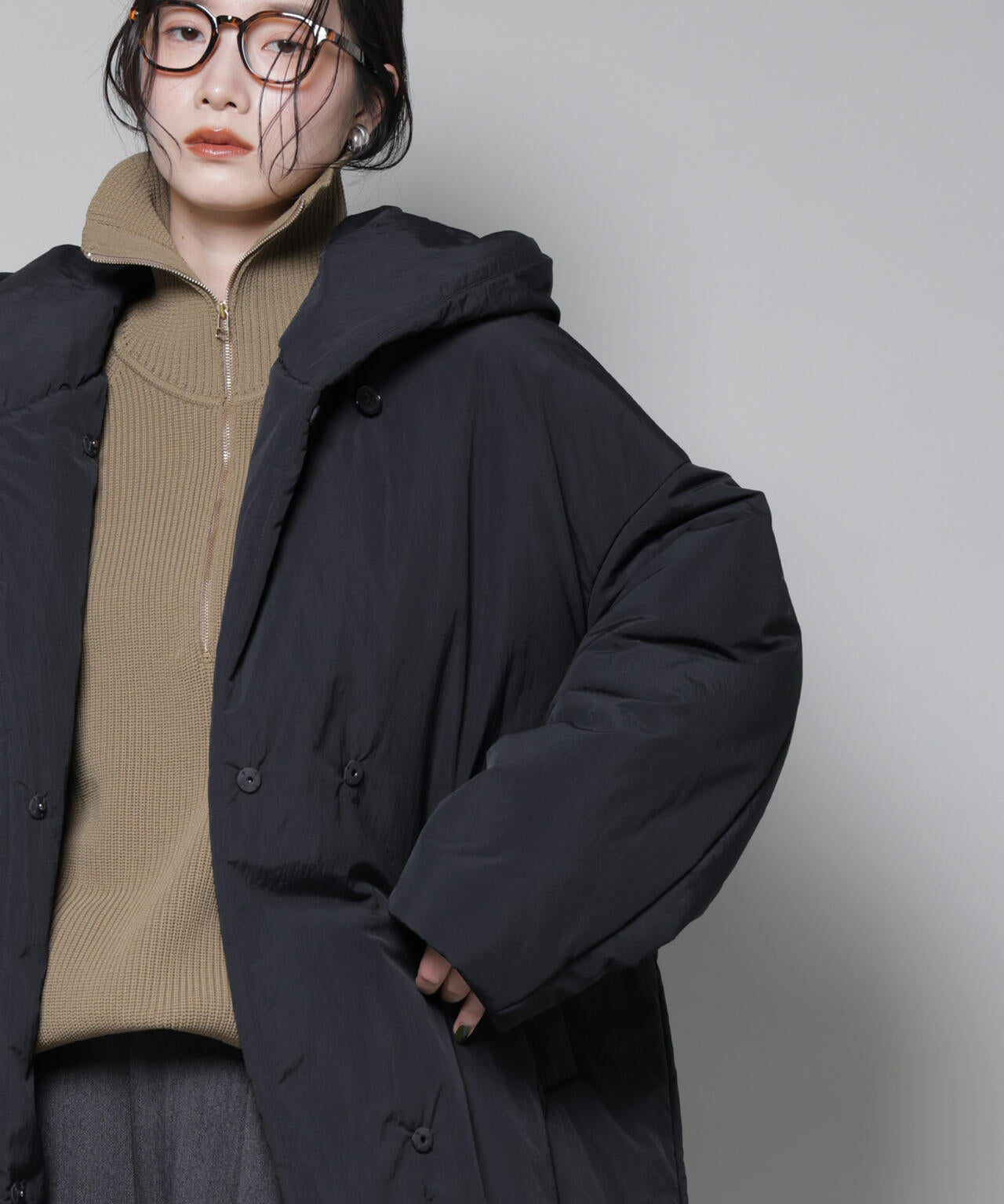 ETHERMALOFT(R)AEROGEL 中綿フードコクーンコート | NANO universe